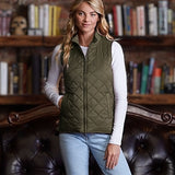 Womens Vintage Diamond Quilted Vest - Custom Embroidery
