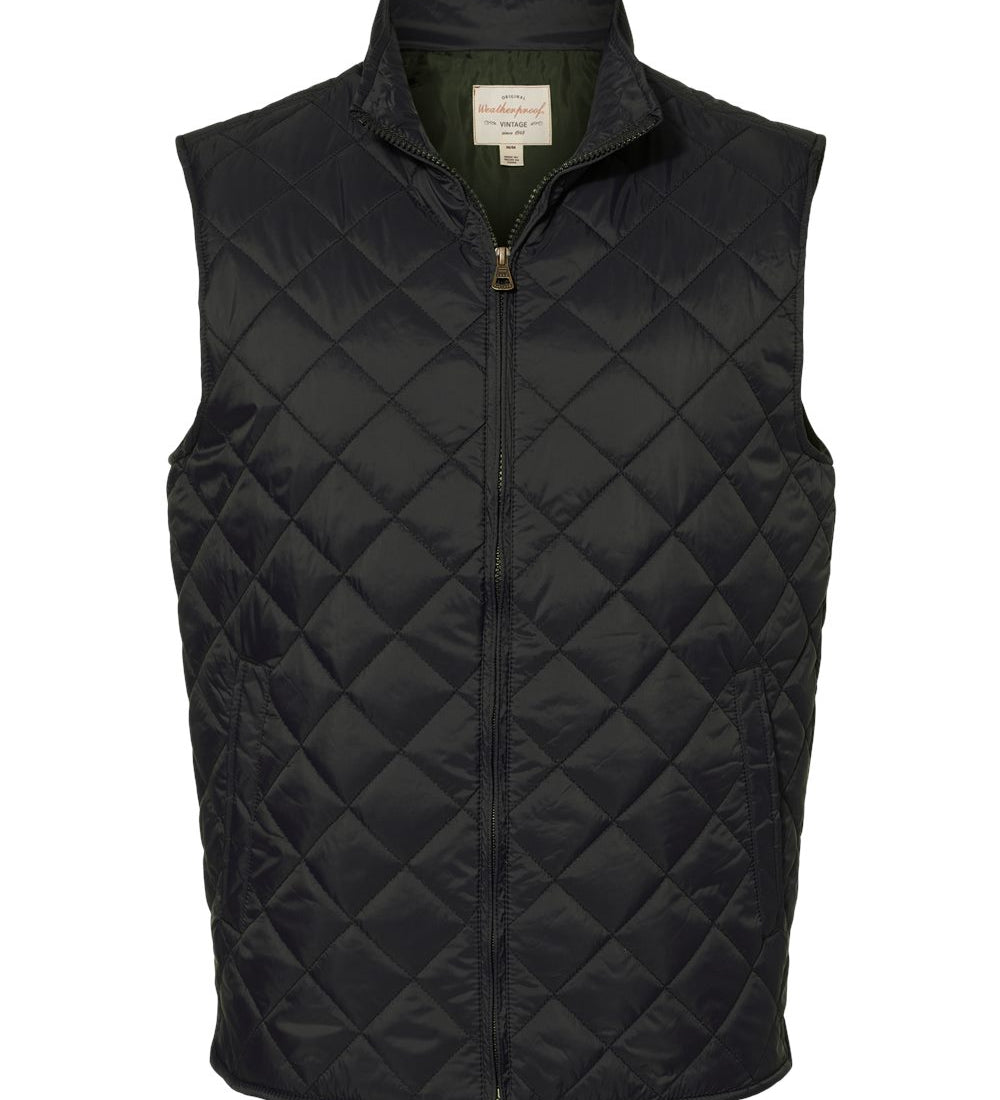 Vintage Diamond Quilted Vest - Custom Embroidery