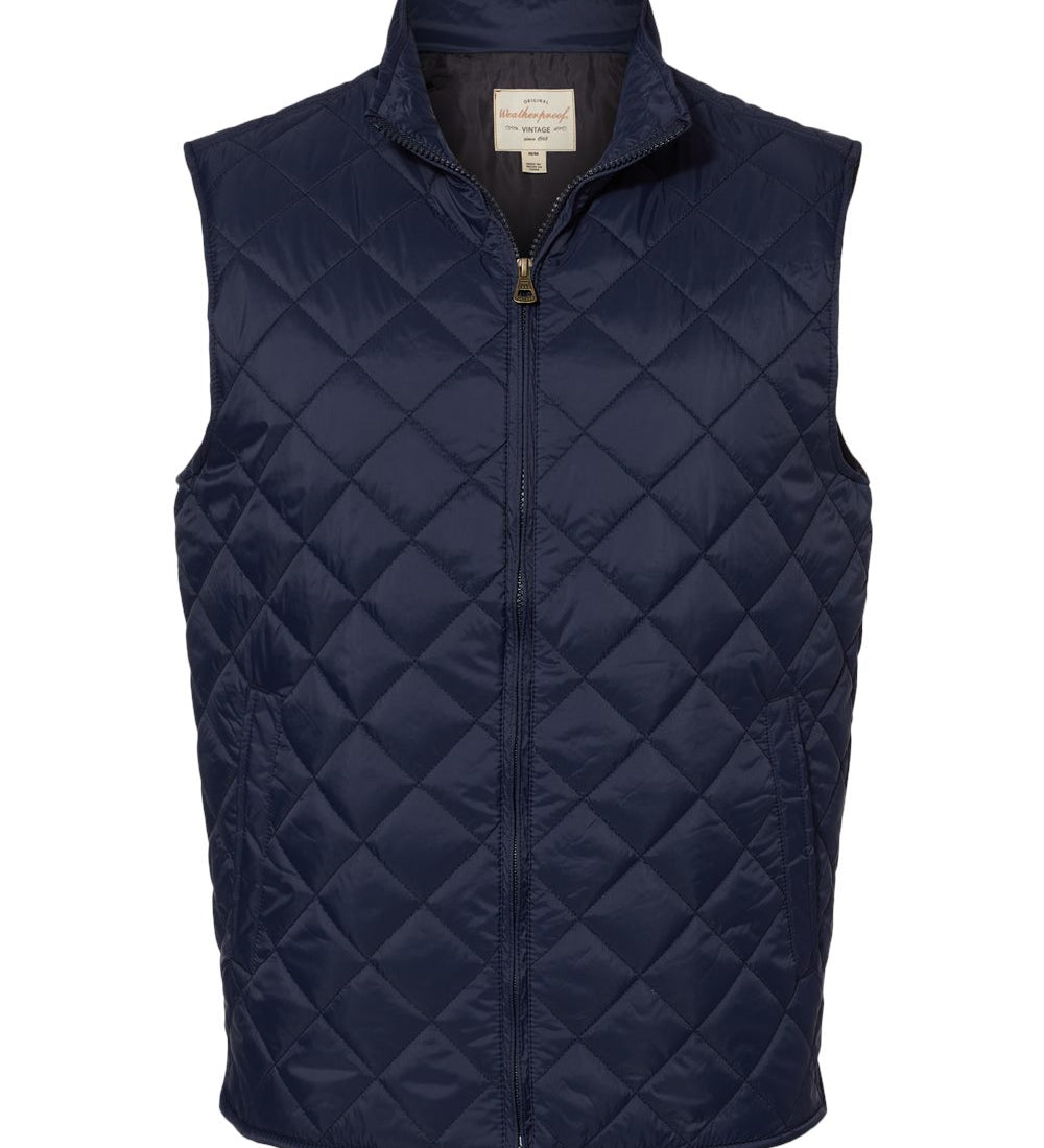 Vintage Diamond Quilted Vest - Custom Embroidery