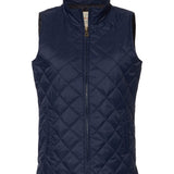 Womens Vintage Diamond Quilted Vest - Custom Embroidery