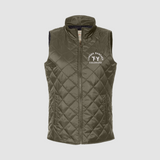 Womens Vintage Diamond Quilted Vest - Custom Embroidery