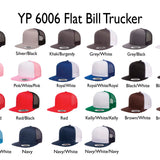 YP 6006 Flat Billed Trucker Hat - Custom Embroidery